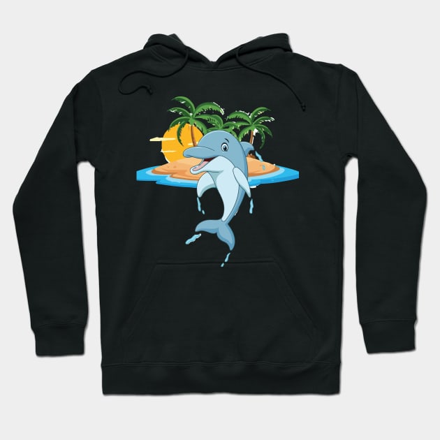 Dolphin in summer euphoria. Hoodie by SpaskeArt